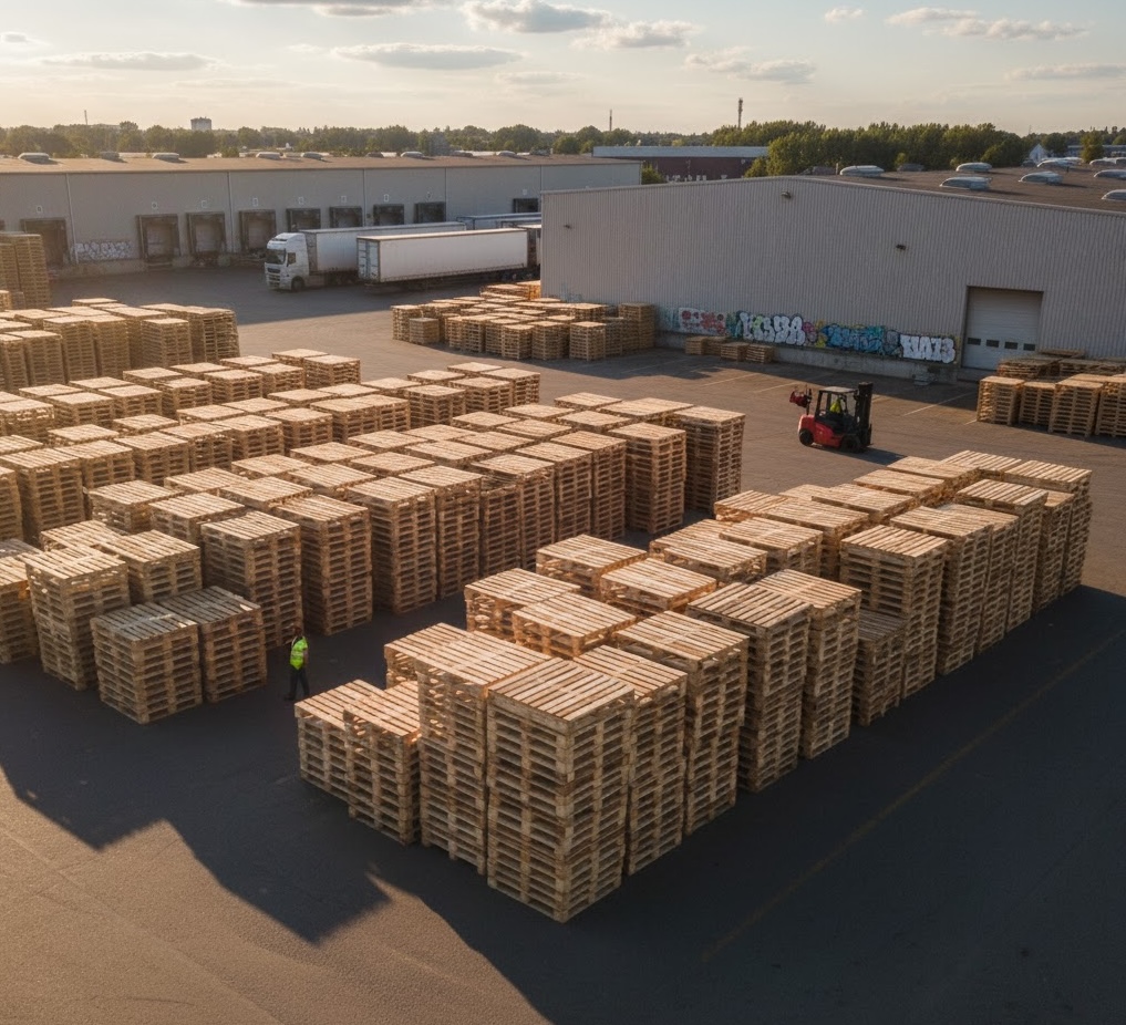 Recycled and repaired used pallets